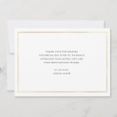 eenvoudige kalligrafie zwart-wit bruiloft bedankkaart (Achterkant)