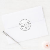 Eenvoudige kalligrafie Zwart-wit Hartelijk dank Ronde Sticker (Envelop)