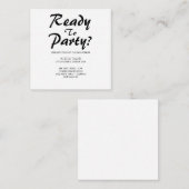 Eenvoudige kalligrafie zwart-wit | Partij Afstudee Informatiekaartje (Voorkant / Achterkant)