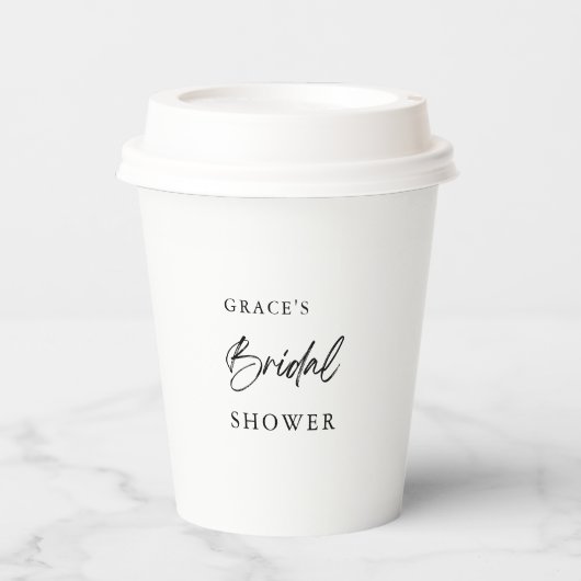 Eenvoudige kalligrafie zwart-wit Vrijgezellenfeest Papieren Bekers (Voorkant)