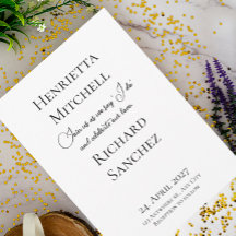 Eenvoudige kalligrafie zwart-witbruiloft