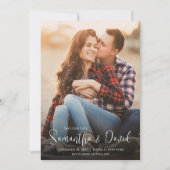 Eenvoudige kalligrafieminimiet twee foto-QR-code Kaart (Voorkant)