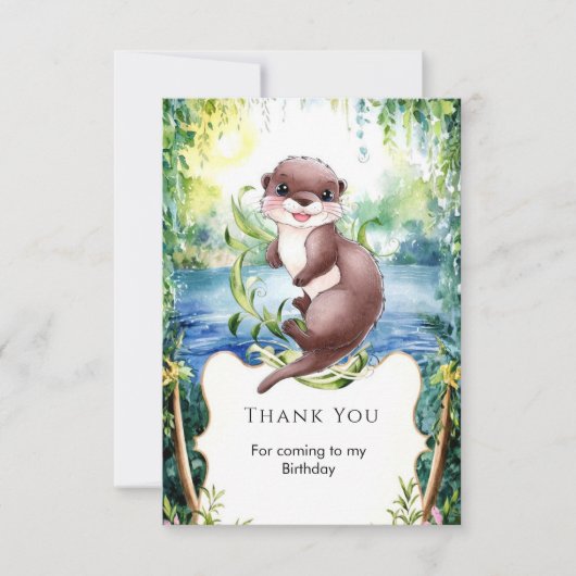 Eenvoudige Kalm Otter Verjaardag Bedankkaart (Voorkant)