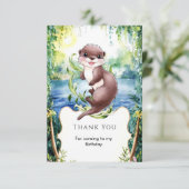 Eenvoudige Kalm Otter Verjaardag Bedankkaart (Staand voorkant)