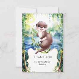 Eenvoudige Kalm Otter Verjaardag Bedankkaart