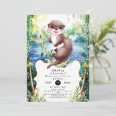 Eenvoudige kalme otter verjaardag kaart (Staand voorkant)