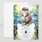 Eenvoudige kalme otter verjaardag kaart (Voorkant / Achterkant)