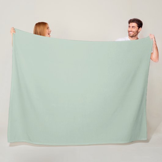 Eenvoudige kalmerende saliegroene achtergrond fleece deken (In situ)