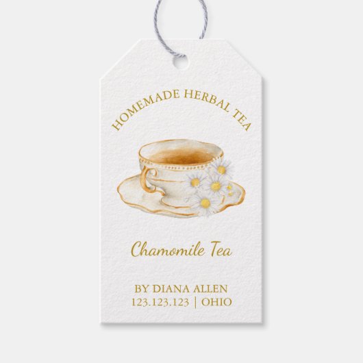 Eenvoudige kamillethee hanglabel  cadeaulabel (Voorkant)