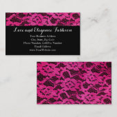 Eenvoudige Kant Hot Roze Zwarte Mode Romance Visitekaartje (Voorkant / Achterkant)