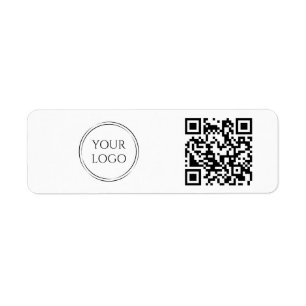 Eenvoudige Kantoor Bedrijf Bedrijf Logo QR Code Etiket
