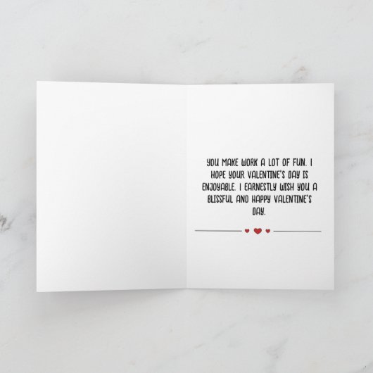 Eenvoudige Kantoor Medewerker Valentijnsdag Feestdagen Kaart (Binnen)