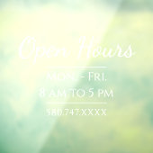 Eenvoudige kantooruren en telefoonnummer raamsticker (Vel 3)