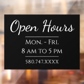 Eenvoudige kantooruren en telefoonnummer raamsticker (Vel 2)