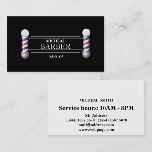 Eenvoudige kapper visitekaartje (Voorkant / Achterkant)