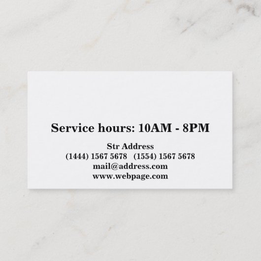 Eenvoudige kapper visitekaartje (Achterkant)