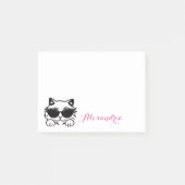 Eenvoudige kat glitter zonnebril gepersonaliseerd post-it® notes (Voorkant)