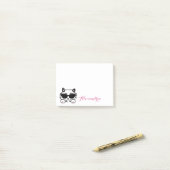 Eenvoudige kat glitter zonnebril gepersonaliseerd post-it® notes (Op bureau)