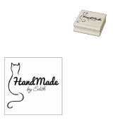 Eenvoudige kat handgemaakt rubberstempel (Gestempeld)