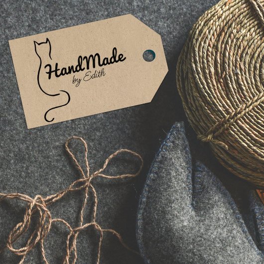 Eenvoudige kat handgemaakt rubberstempel