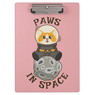 Eenvoudige kat in ruimte astronaut kosmisch dier M Klembord