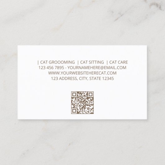 Eenvoudige kat zitten visitekaartje (Achterkant)