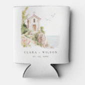 Eenvoudige Katholieke Waterverf Katholieke Kerk br Blikjeskoeler (Voorkant)