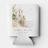 Eenvoudige Katholieke Waterverf Katholieke Kerk br Blikjeskoeler (Achterkant)