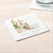 Eenvoudige Katholieke Waterverf Katholieke Kerk br Kartonnen Onderzetters (Schuin)