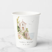 Eenvoudige Katholieke Waterverf Katholieke Kerk br Papieren Bekers (Achterkant)