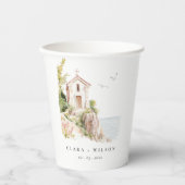 Eenvoudige Katholieke Waterverf Katholieke Kerk br Papieren Bekers (Voorkant)