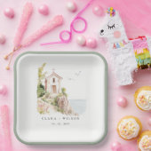 Eenvoudige Katholieke Waterverf Katholieke Kerk br Papieren Bordje (Feest)