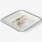 Eenvoudige Katholieke Waterverf Katholieke Kerk br Papieren Bordje (Gebogen)