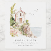 Eenvoudige Katholieke Waterverf Katholieke Kerk br Wijn Etiket (Enkel label)