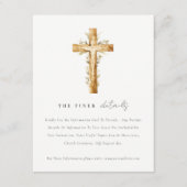 Eenvoudige Katholieke Waterverf Kerk Trouwdetails Informatiekaartje (Voorkant)