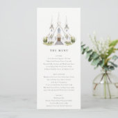 Eenvoudige Katholieke Waterverf Kerk Wedding Menu Kaart (Staand voorkant)