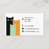 Eenvoudige Katten Dierenverzorging Visitekaartje (Voorkant)