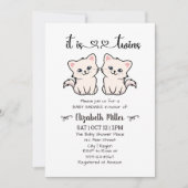 Eenvoudige katten met tweelingjongen-Baby shower Kaart (Voorkant)