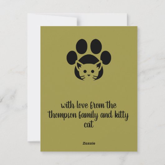 Eenvoudige kattenboom kerst Kaart (Achterkant)