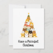 Eenvoudige kattenboom kerst Kaart (Voorkant)