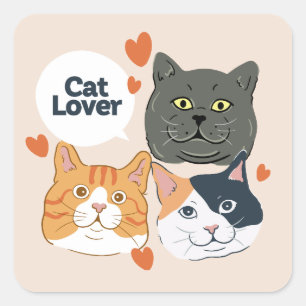 Eenvoudige kattenliefhebber sticker kat vader