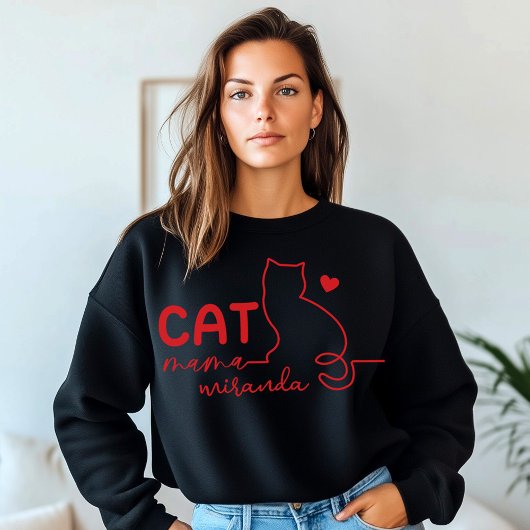 Eenvoudige kattenmoeder en kattenpoot Moederdag Trui