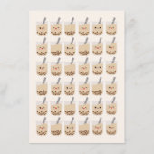 Eenvoudige Kawaii Boba Bubble Milk Tea Blue Birthd Kaart (Achterkant)