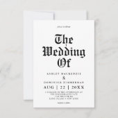 Eenvoudige Keltische Calligrafie Weddenschap Kaart (Voorkant)