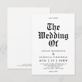 Eenvoudige Keltische Calligrafie Weddenschap Kaart (Voorkant / Achterkant)