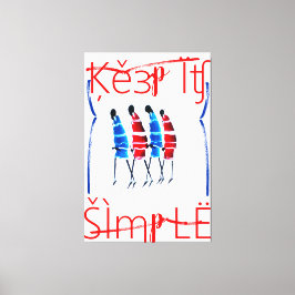 Eenvoudige Keniaanse Maasai-stickers Canvas Afdruk