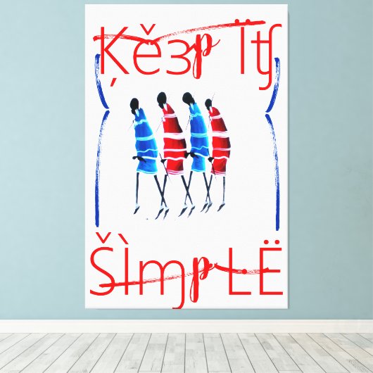 Eenvoudige Keniaanse Maasai-stickers Canvas Afdruk (Insitu (Houten vloer))