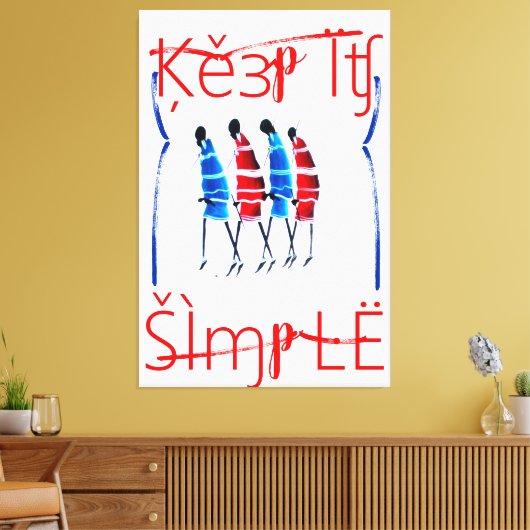 Eenvoudige Keniaanse Maasai-stickers Canvas Afdruk (Insitu (Woonkamer))