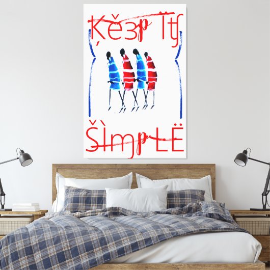 Eenvoudige Keniaanse Maasai-stickers Canvas Afdruk (Insitu (Slaapkamer))