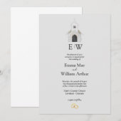 Eenvoudige Kerk bruiloft uitnodiging (Voorkant / Achterkant)